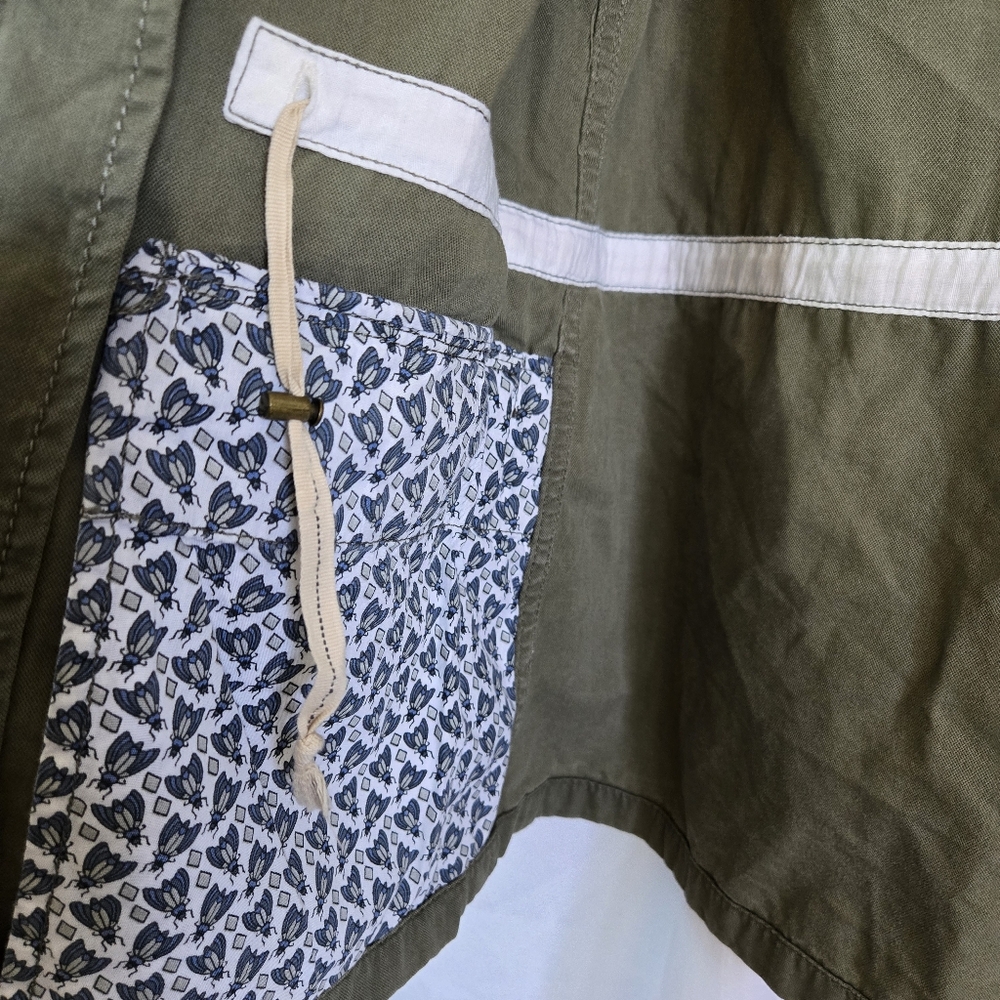 Banana Republic Women's Olive Green Front Button Collared Twill Utility Jacket 6 - Picture 7 of 12